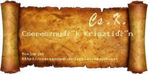 Cseresznyák Krisztián névjegykártya