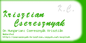 krisztian cseresznyak business card